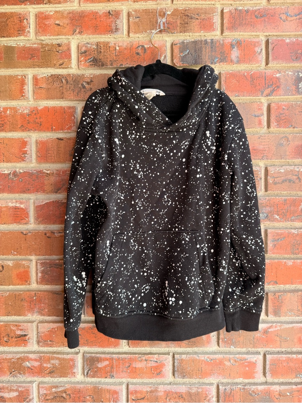 Black Speckled Hooded Sweater - teen youth